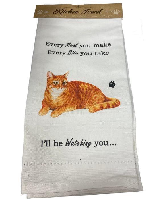 Pet Kitchen Towel Orange Tabby Cat Socks 