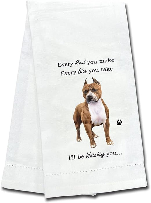 Pet Kitchen Towel Pit Bull Brindle & White Socks 