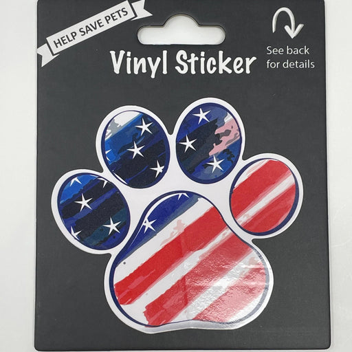 Pet Vinyl Sticker American Dog Paw Print Sticker 