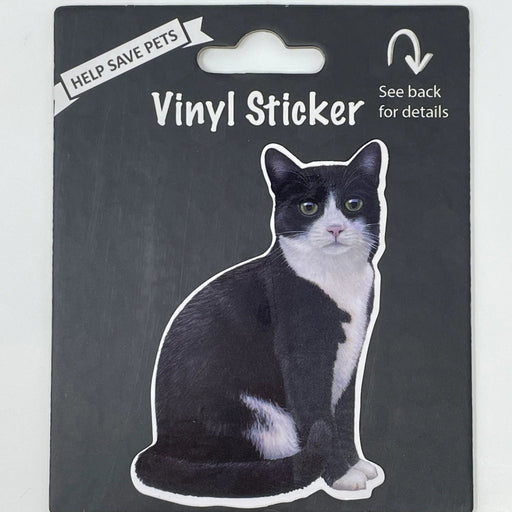 Pet Vinyl Sticker Black & White Cat Sticker 