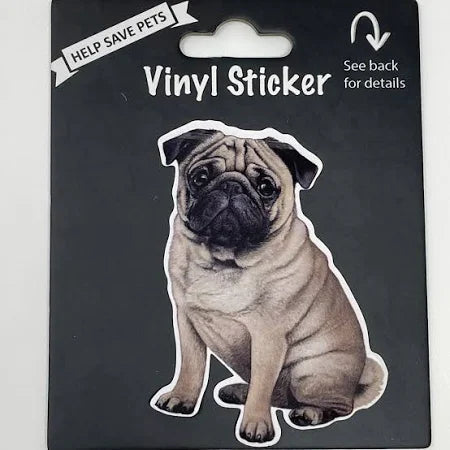 Pet Vinyl Sticker Pug Sticker 