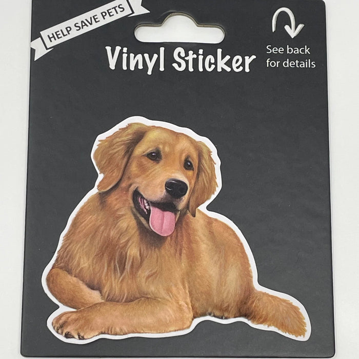 Pet Vinyl Sticker Resting Golden Retriever Sticker 