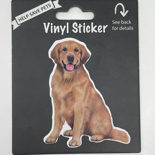 Pet Vinyl Sticker Sitting Golden Retriever Sticker 