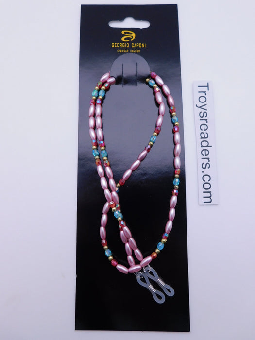 Pink & Mulit-Color Plastic Beads Chain Fashion Eyewear Holder Cords 