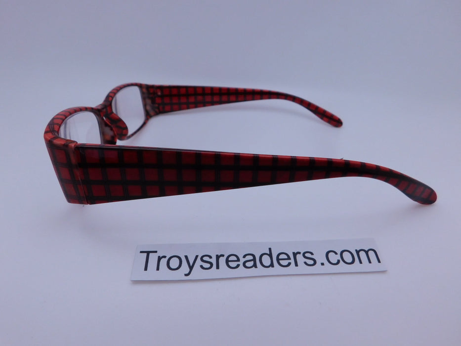 Plaid Print Readers With Case in Five Colors Reader with Display 