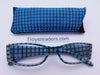 Plaid Print Readers With Case in Five Colors Reader with Display Blue +1.75 