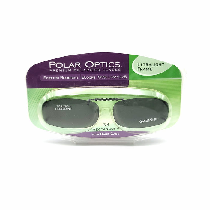 Polar Optics Polarized Clip On 54 Rectangle 4 with Hard Case clip-on/flip-up 