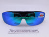 Polarized Mirrored Flip-up Fit Overs in Four Colors Fit Over Sunglasses Blue/Green Mirror 
