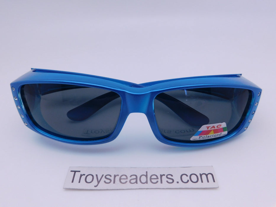 Polarized Square Pearl Fit Overs in Six Colors Fit Over Sunglasses Blue 