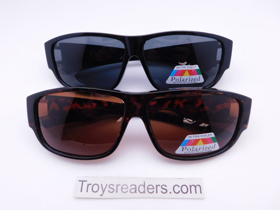 Polarized Squared Fit Overs in Two Colors Fit Over Sunglasses 
