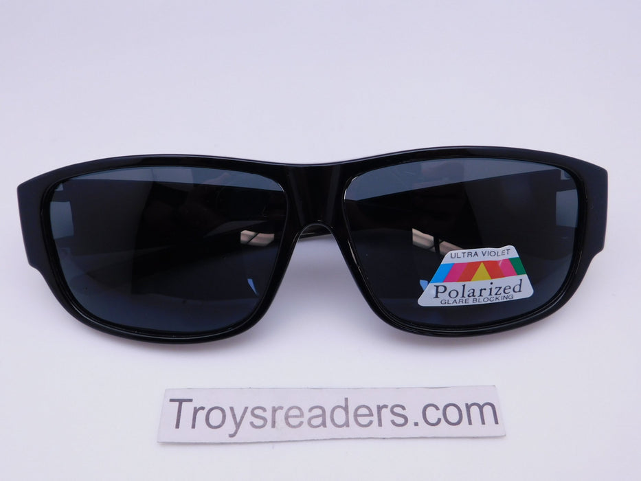 Polarized Squared Fit Overs in Two Colors Fit Over Sunglasses Black Smoke 
