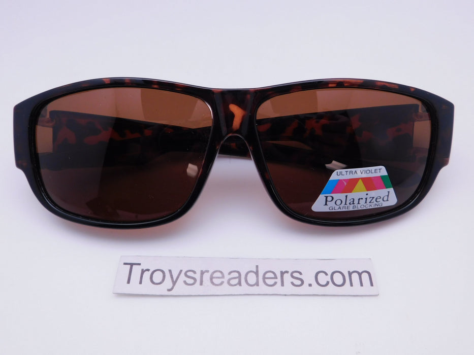Polarized Squared Fit Overs in Two Colors Fit Over Sunglasses Tortoise Amber 