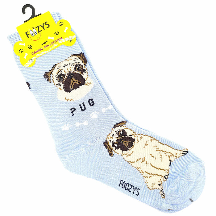 Pug Socks Foozys Unisex Crew Socks 