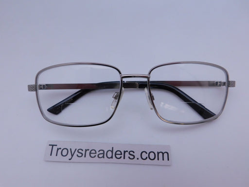 Rectangular Metal Frame Clear Bifocal Reading Glasses in Two Colors Clear Bi-focal Silver +1.00 