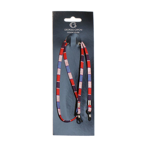 Red, Blue & White Fabric Chain Eyewear Holder Cords 