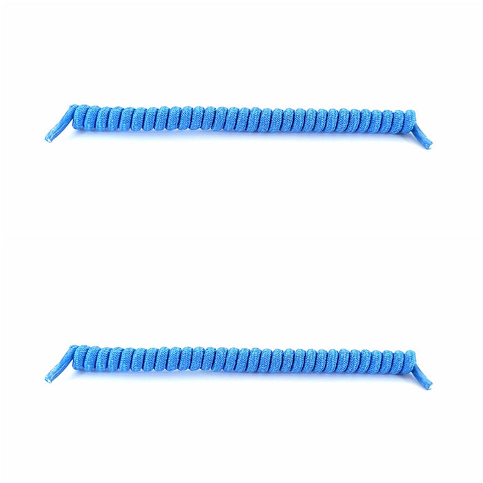 Replacement Curly Coil No Tie Shoe Lace Band For Foam Sun Visors Curly cords Blue Pair 