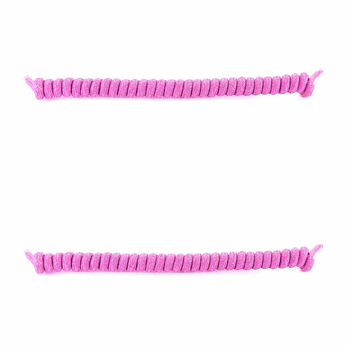 Replacement Curly Coil No Tie Shoe Lace Band For Foam Sun Visors Curly cords Flat Fuchsia Pair 