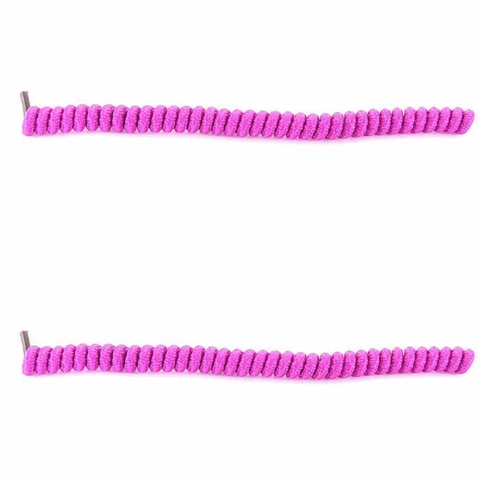 Replacement Curly Coil No Tie Shoe Lace Band For Foam Sun Visors Curly cords Fuchsia Pair 