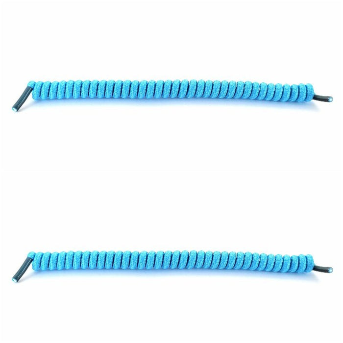 Replacement Curly Coil No Tie Shoe Lace Band For Foam Sun Visors Curly cords Light Blue Pair 