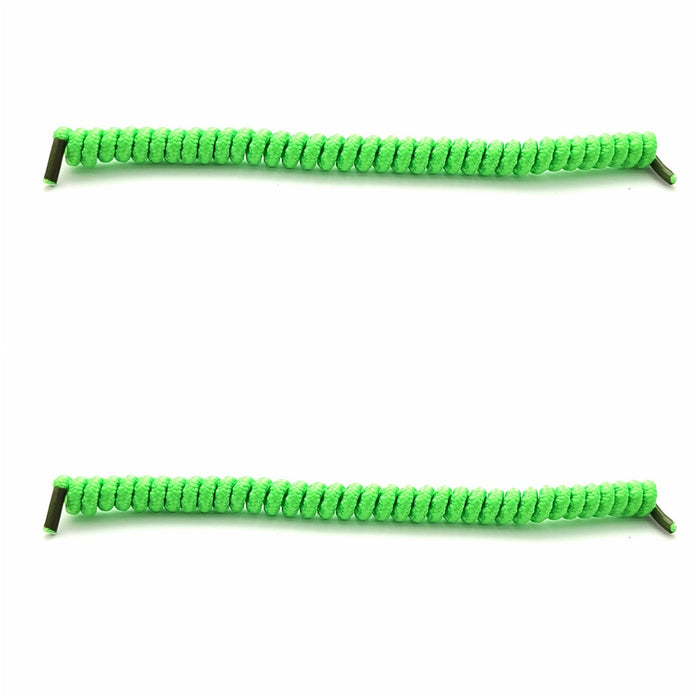 Replacement Curly Coil No Tie Shoe Lace Band For Foam Sun Visors Curly cords Neon Green Pair 