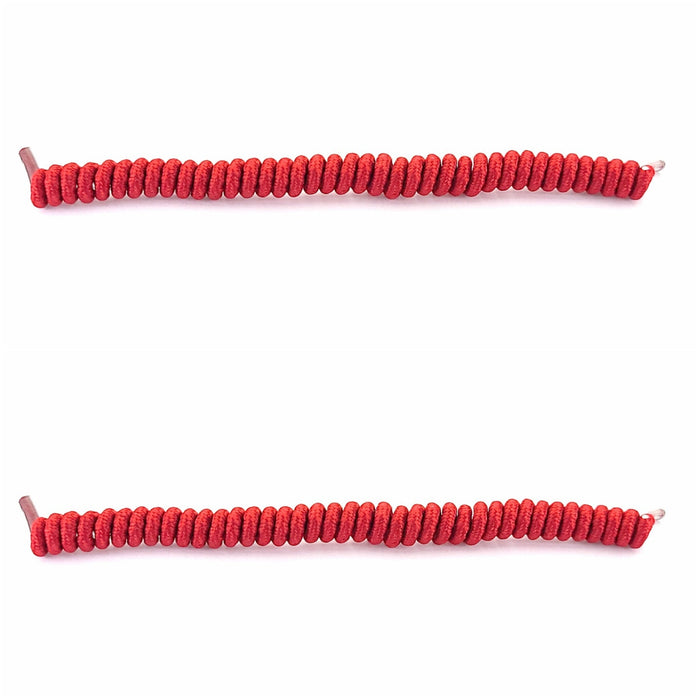 Replacement Curly Coil No Tie Shoe Lace Band For Foam Sun Visors Curly cords Red Pair 
