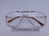 Retro Square Aviator Clear Bifocal Reading Glasses in Three Colors Clear Bi-focal Gold +1.25 