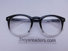 Retro Wayfarer Clear Bifocal Reading Glasses in Three Colors Clear Bi-focal Black and White +1.75 