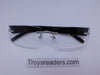 Rimless Clear Bifocal Reading Glasses in Two Colors Clear Bi-focal Black +1.00 