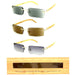 Rimless Fully Magnified Rectangular Frame Bamboo Sunglass Readers With Box Reader with Display 