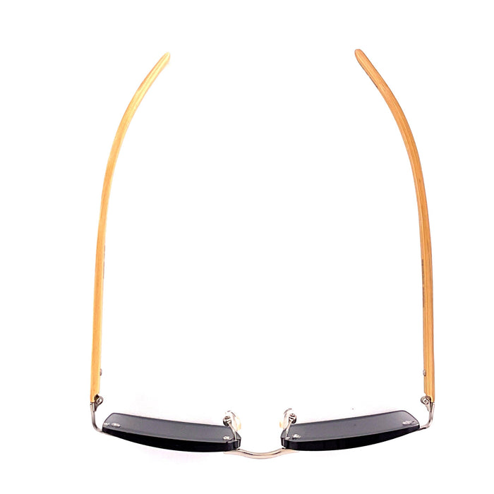 Rimless Fully Magnified Rectangular Frame Bamboo Sunglass Readers With Box Reader with Display 