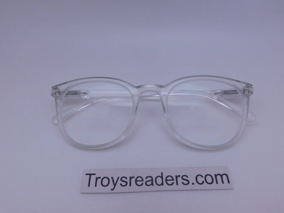 Rounded Clear Bifocal Reading Glasses in Four Colors Clear Bi-focal Clear +1.75 