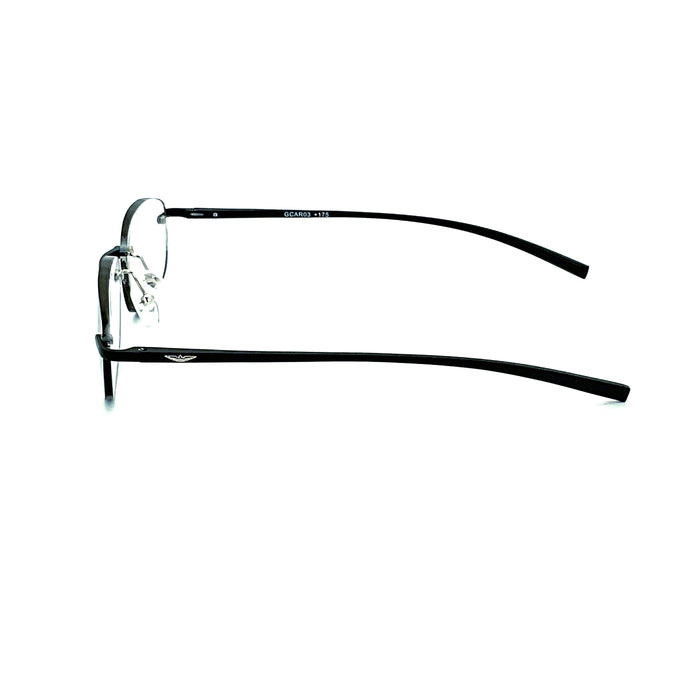 Schweet Fully Magnified Frameless Oval Reading Glasses with Aluminum Temples Eyeglasses 