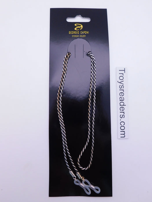 Silver & Black Twisted Chain Eyewear Holder Cords 