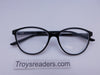 Slight Cateye Clear Bifocal Reading Glasses Clear Bi-focal Black +1.50 