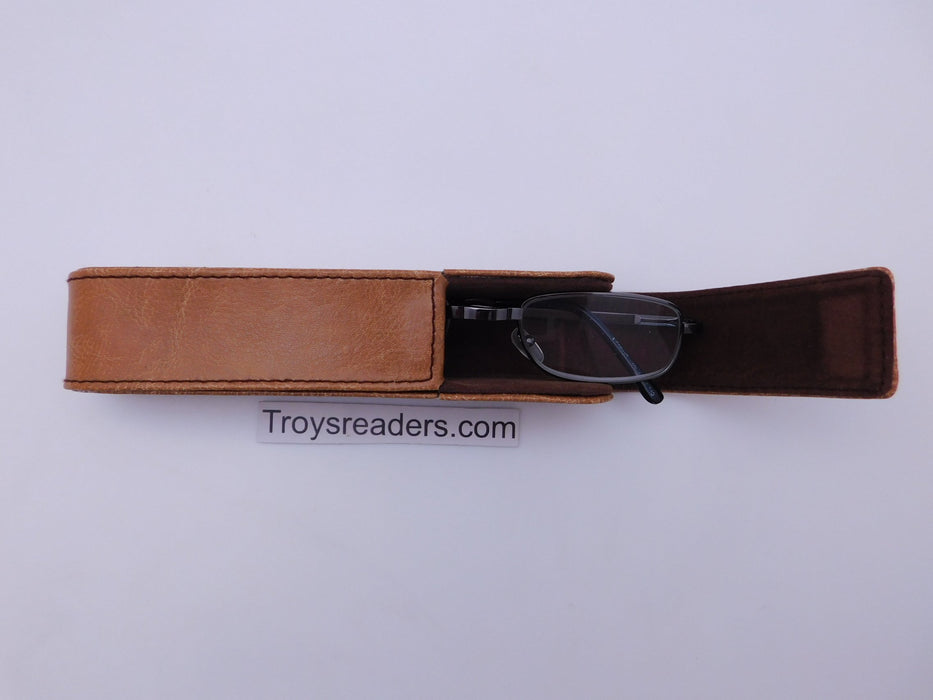 Slim Leather Reading Glasses Case Cases 