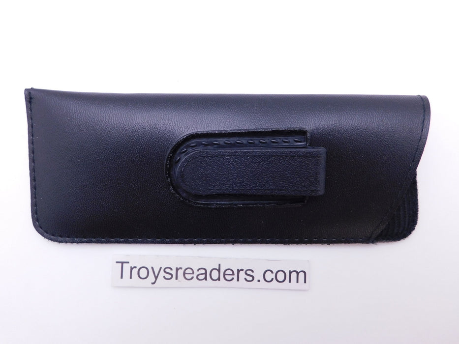 Small Faux Leather Glasses Sleeve/Pouch with Belt Clip in Three Colors Cases Black 