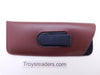 Small Faux Leather Glasses Sleeve/Pouch with Belt Clip in Three Colors Cases Brown 