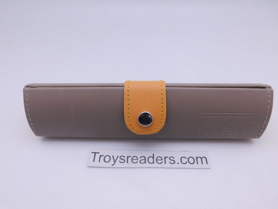 Small Tri-Fold Hard Case for Glasses in Seven Colors Cases Tan/Orange 