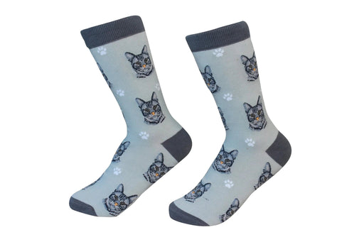 Sock Daddy Socks Silver Tabby Face Cat One Size Fits Most Socks 