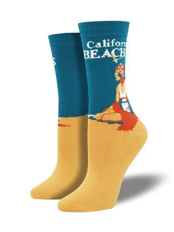 SockSmith Bamboo Women Crew California Beaches Socks 