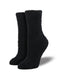 SockSmith Crew Black Warm and Fuzzy Women Socks 