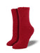 SockSmith Crew Red Warm and Fuzzy Women Socks 