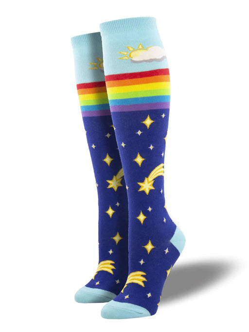 SockSmith Knee High Rainbow Star Socks 