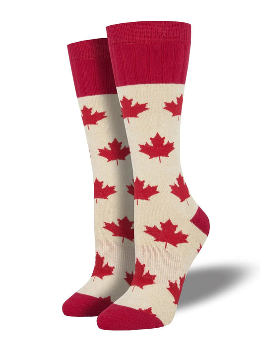 SockSmith Outlander Women Canadian Maple Socks Oatmeal 