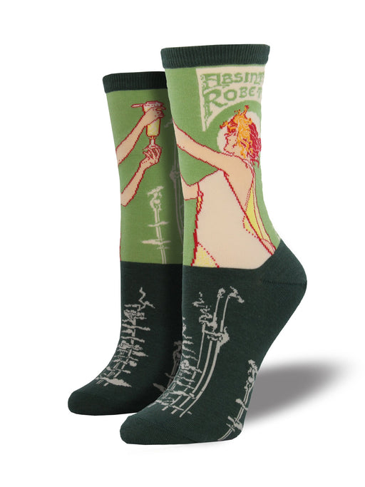 SockSmith Women Crew Absinthe Girl Sage Socks 