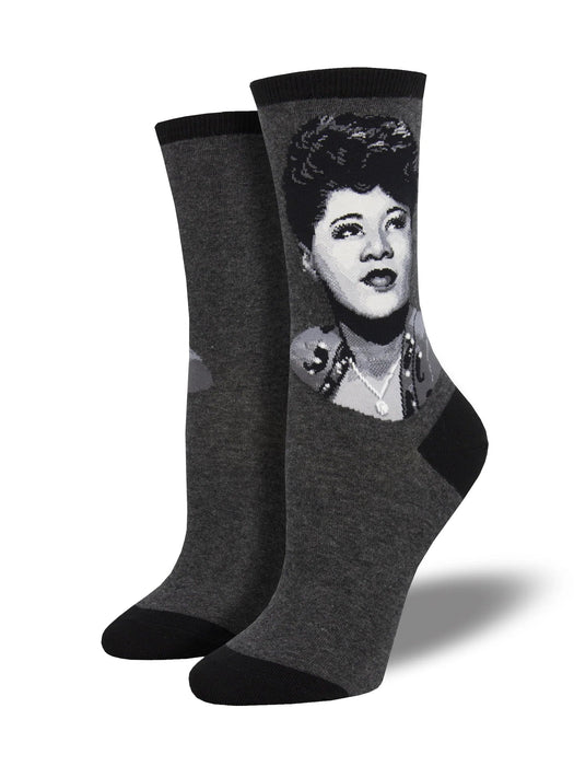SockSmith Women Crew Ella Portrait Socks Charcoal 