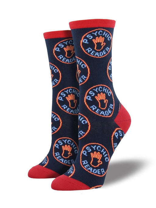 SockSmith Women Crew Psychic Reader Navy Socks 