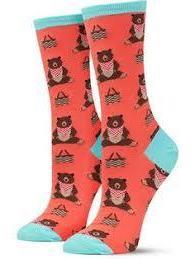 SockSmith Women Crew Time For A Pic-A-Nic Papaya Socks 