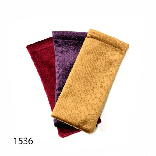 Squeeze Top Microfiber Scales Print Reading Glasses Snap Case Eyewear Cases 