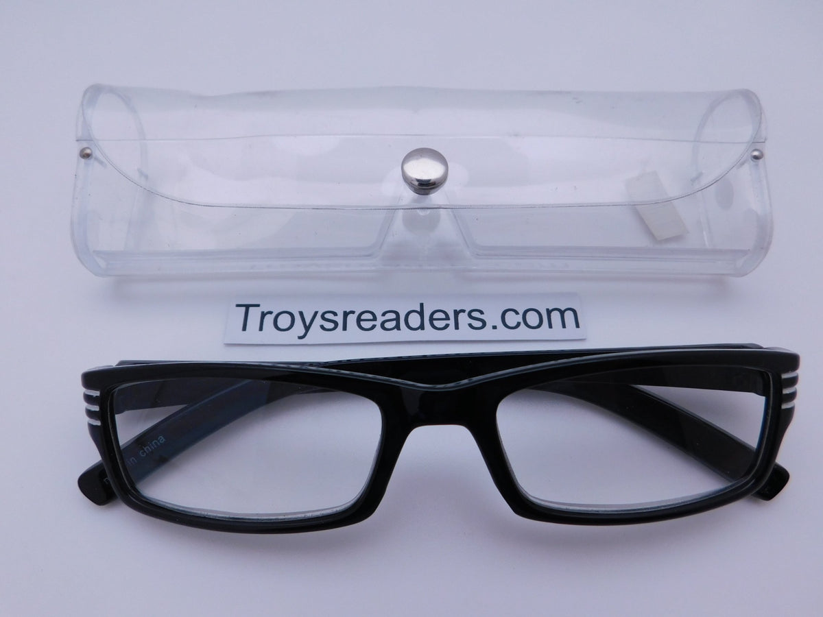 Striped Temple Readers With Case in Five Colors — Troy's Readers